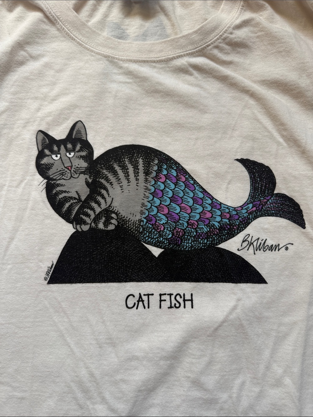 Cat Fish Graphic Long-Sleeve Tee - Cream - Crazy Shirts - Picture 5 of 10